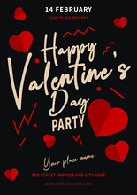 Happy Valentines Day Party Poster Flyer Social Media Post Template Design