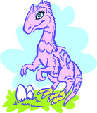 Fototapeta Dinusie - dinosaur funny toon vector illustration