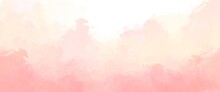 The Pink Watercolor Backgrounds White. Used As A Background In Weddings And Other Tasks.