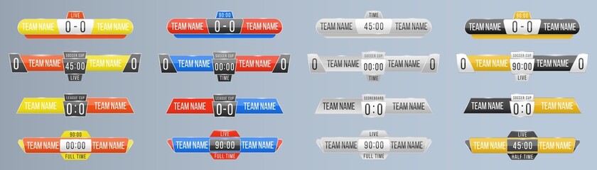 A scoreboard broadcast, sport score board football
