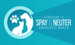 Spay and Neuter awareness month is observed every year in February, to celebrate the importance of animal birth control and encourages all guardians of dogs and cats to have them spayed or neutered.