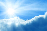 Fototapeta Na sufit - Blue sky with sun