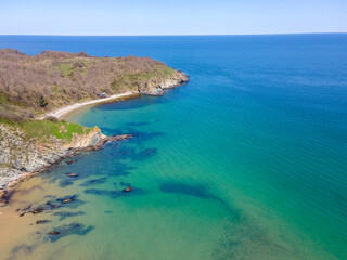  Aerial view of Silistar beach near village of Rezovo, Bulgaria