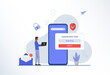 2-Step authentication illustration. Illustration for websites, landing pages, mobile applications, posters and banners.