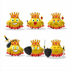 Canvas Print - A Charismatic King UFO yellow gummy candy cartoon character wearing a gold crown