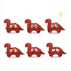 Sticker - Cartoon character of red dinosaur gummy candy with what expression