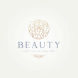 © BLAZYBONE - nature beauty line art logo design. feminine with floral style symbol line art logo template vector illustration design