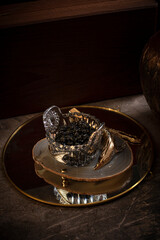 Wall Mural - Black caviar, luxurious delicacy appetizer