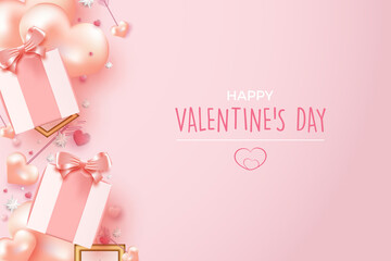 Valentine's day background with love arrows decorating the greeting.
