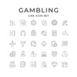 Set line icons of gambling