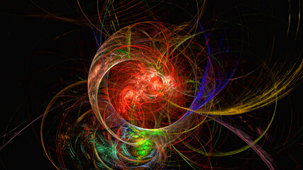 Wall Mural - 3d effect - abstract colorful fractal graphic 
