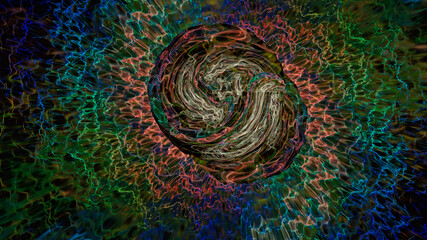 Wall Mural - 3d effect - abstract colorful fractal pattern