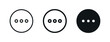 see more detail icon - more details button, push to get more icon dots symbol, three points in circle with filled, thin line, outline and stroke style for apps and website	
