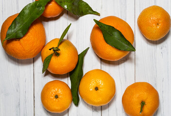 Wall Mural - Background with tangerines. advertising background tangerines. Delicious juicy tangerines. Ripe tangerines on the table