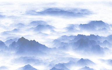 Wall Mural - mountains and clouds