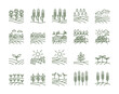 © Ilia - Agriculture field icons set. Barley spikelet. Editable stroke size. Vector line.
