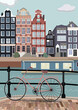 Vector illustration of European city Amsterdam