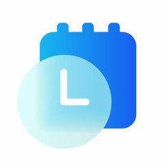 Wall Mural - vector modern trend icon in the style of glassmorphism with gradient, blur and transparency. calenda