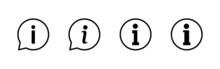 Info Sign Icons Set. About Us Sign And Symbol. Faq Icon