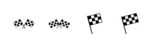 Racing Flag Icons Set. Race Flag Sign And Symbol.Checkered Racing Flag Icon