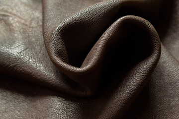 A close-up of tanned deer leather.