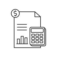 Canvas Print - Calculator on paper vector in a linear style suitable for accounting icon