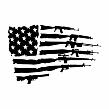 American flag guns, Distressed Gun Rifles American Flag, US flag guns vector illustration