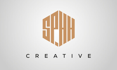 creative polygon SPHH letters logo design, vector template