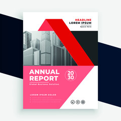 Geometric red corporate business annual report flyer design templates 