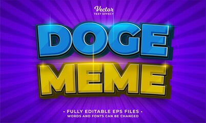 Wall Mural - doge meme text effect editable eps cc