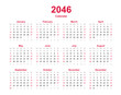 © Khamhoung - Calendar 2046 - 12 months yearly calendar - calendar planner template