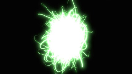Canvas Print - Green futuristic sci fi plasma sphere form 3d animation of shining energy
