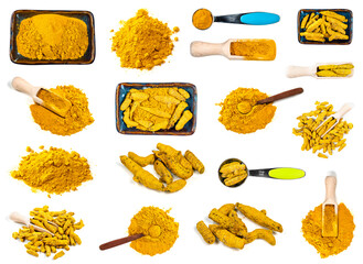 Wall Mural - set of various Turmeric (Curcuma Longa) cutout