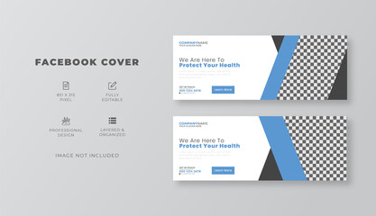 medical healthcare facebook cover web banner design protect your health social media cover template.