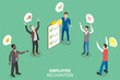 3D Isometric Flat Vector Conceptual Illustration of Employee Recognition, Colleague Professional with Outstanding Results