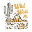 wild west vintage illustration