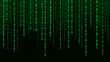 © Flow 37 - Technology vector binary code. Random falling digits on screen. Hacked software. Matrix sciense background. Big data analytics.