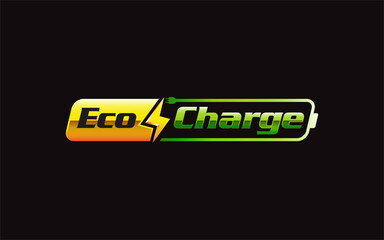 Illustration vector graphic of modern electric charging car Logo Design template