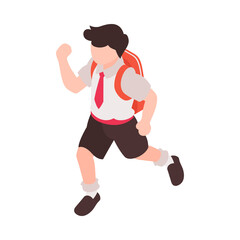 Sticker - Running Schoolboy Isometric Composition