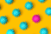 Viruses Pattern Background. 3D Illustration.