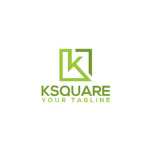 Flat Letter Mark Initial K SQUARE Logo Design