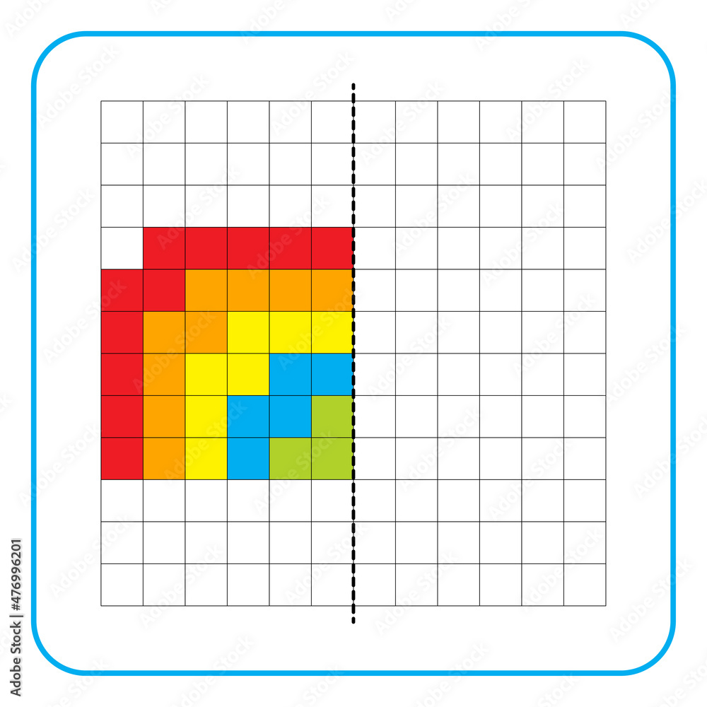 Picture reflection educational game for kids. Learn to complete ...