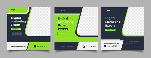 Digital marketing expert instagram post and social media banner template	