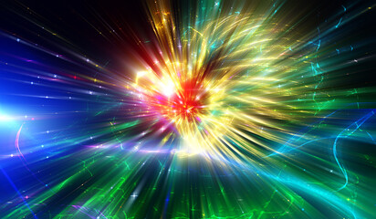 Wall Mural - explosion star on multicolored. illustration beautiful.