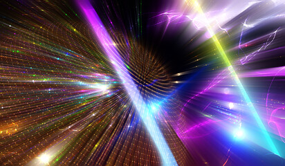 Wall Mural - explosion star with particles. abstract multicolored background. illustration beautiful.