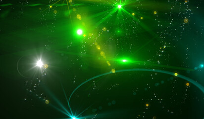 Wall Mural - bursts of light on black background in space. abstract background with rays. beautiful colored illus