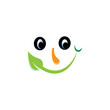 smile logo simple character leaf illustration design