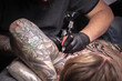 © Mr. Prof - Professional tattooer at work in tattoo parlour