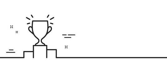 Wall Mural - winner podium line icon. sports trophy symbol. championship achievement sign. minimal line illustrat