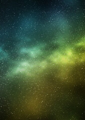 Wall Mural - night starry sky and bright yellow green galaxy, vertical background